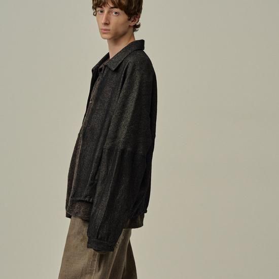 ANCELLM SHRINK WOOL SHORT ZIPUP SHIRT JACKET 2色展開