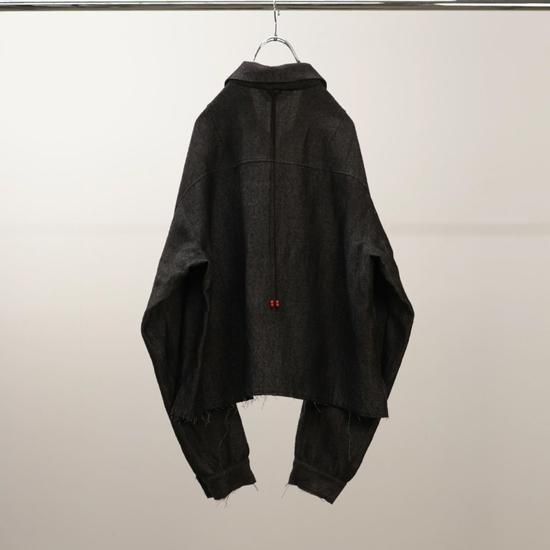 ANCELLM SHRINK WOOL SHORT ZIPUP SHIRT JACKET 2色展開