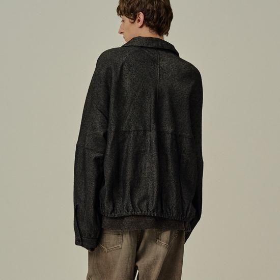 ANCELLM SHRINK WOOL SHORT ZIPUP SHIRT JACKET 2色展開