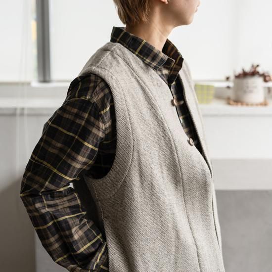 yui-結- 2BUTTON VEST YV-001 ベージュ 結-yui- YV-001 2 BUTTON VEST C/F GABARDINE / BE