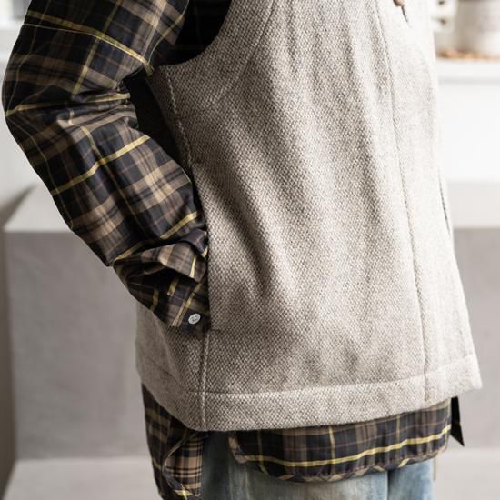 yui-結- 2BUTTON VEST YV-001 ベージュ 結-yui- YV-001 2 BUTTON VEST C/F GABARDINE / BE