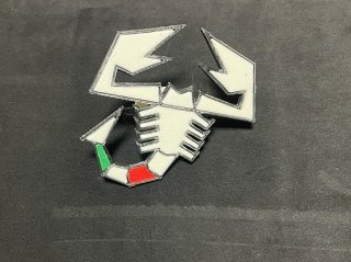 Abarth Scorpion Diffuser Badge   ITALIAN FLAG  WHITE/TRICOLORE 