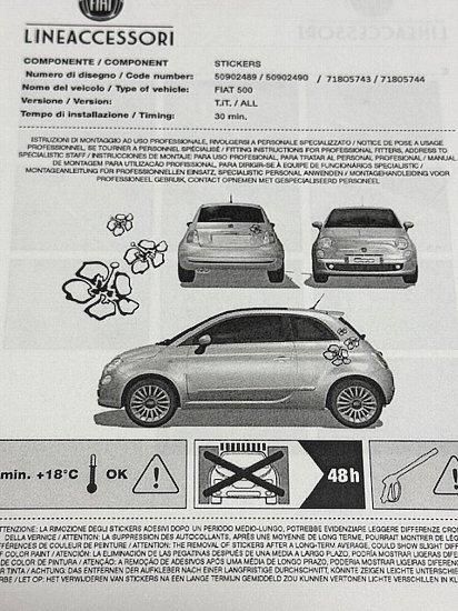 イタリア FIAT純正 FIAT500 FLOWERステッカー