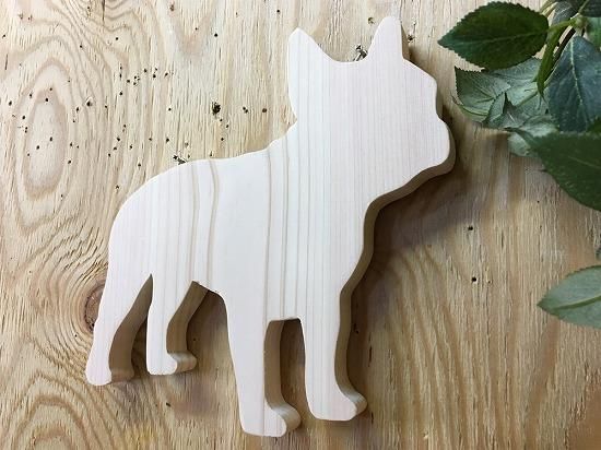 わんにゃんプレート フレンチブルドッグ 犬型プレート ウッドプレート