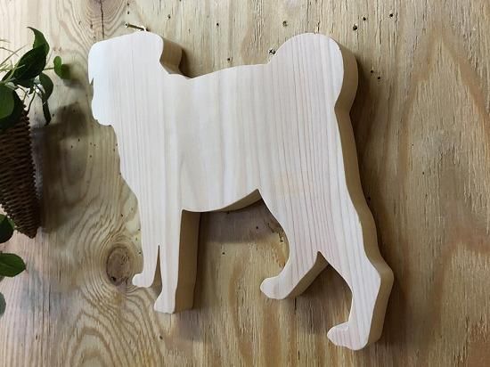 わんにゃんプレート パグ 犬型プレート ウッドプレート - Angel's Dust