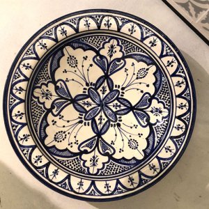 モロッコ 絵皿  ブルー×ホワイト S/M/L/XL