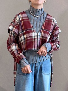 <img class='new_mark_img1' src='https://img.shop-pro.jp/img/new/icons14.gif' style='border:none;display:inline;margin:0px;padding:0px;width:auto;' />Newment tuck shoulder flannel shirt jacket No.8