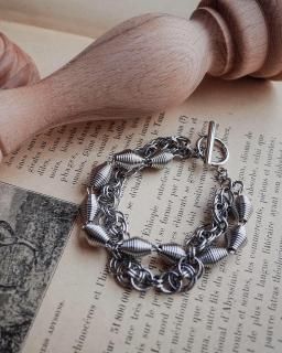 <img class='new_mark_img1' src='https://img.shop-pro.jp/img/new/icons14.gif' style='border:none;display:inline;margin:0px;padding:0px;width:auto;' />SentiCaro silver mix volume chain bracelet