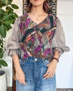 <img class='new_mark_img1' src='https://img.shop-pro.jp/img/new/icons14.gif' style='border:none;display:inline;margin:0px;padding:0px;width:auto;' />Newment 80's big color blouse No.5