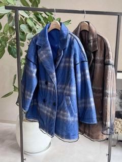 <img class='new_mark_img1' src='https://img.shop-pro.jp/img/new/icons14.gif' style='border:none;display:inline;margin:0px;padding:0px;width:auto;' />sheer layered plaid coat