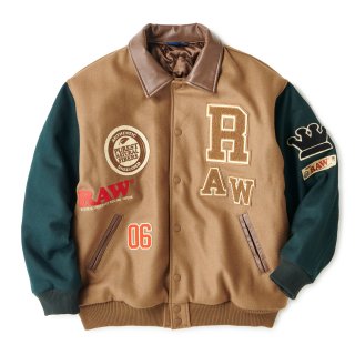 【Official Store Exclusive】 RAW x INTERBREED “RAW Varsity Jacket” / Brown