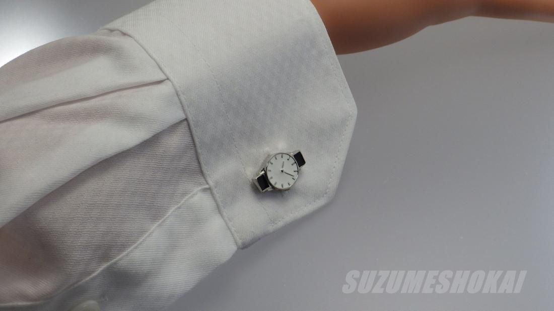 腕時計のカフスボタン 白文字盤 カフスボタンの店 スズメ商会