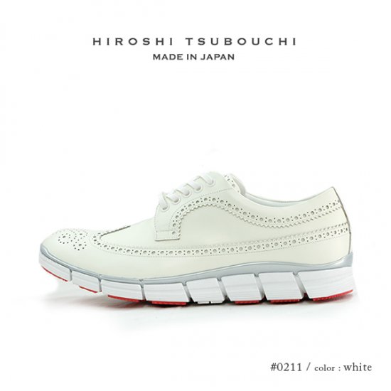 HIROSHI TSUBOUCHI　ヒロシツボウチ 日本製 本革 ウイングチップ スニーカー ハイブリットシューズ （ht-0210）
