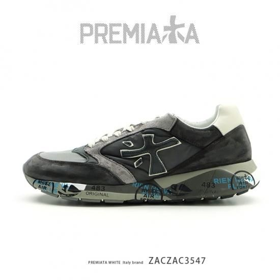 Premiata White プレミアータ ホワイト Zaczac 3547 メンズ 本革 厚底 大人スニーカー Pre Zaczac3547