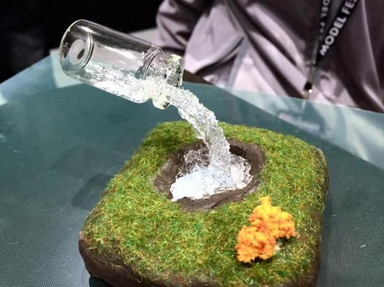 2/15(土)ジオラマ教室午前】空中に浮いた水源 ボトルから流れる