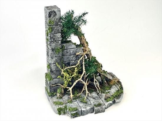 石畳風ジオラマベース 苔付き 約30cm x 15cm 石畳風ジオラマベース 苔付き 約30cm x 15cm ジオラマベース35 (壁と