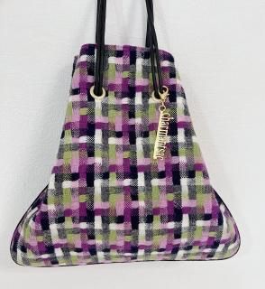 【新品未使用】Charmantsac 巾着リントン マルチグレーチェック Tweed Bag （ツイード巾着バッグ） - charmantsac