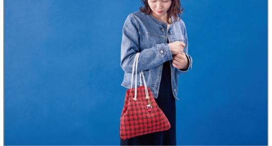 ファミリア シャルマントサック 巾着バッグ レッド 新品未使用
