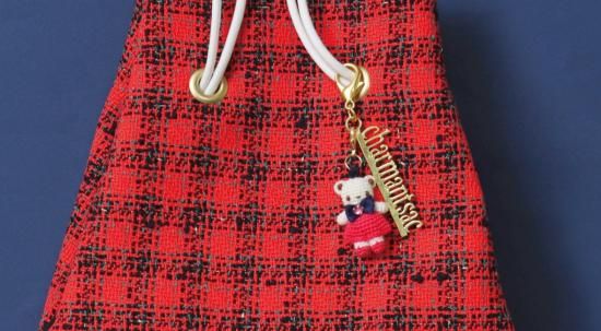 ファミリアコラボ ツイード巾着 レッド - charmantsac