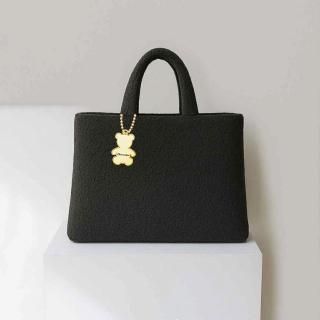 : Teddy Tote   Mblack, beige, ivory, blue