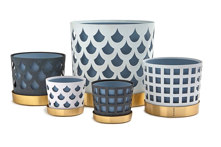 KLONG/TRIO SQUARE FLOWER POT LargeWhite