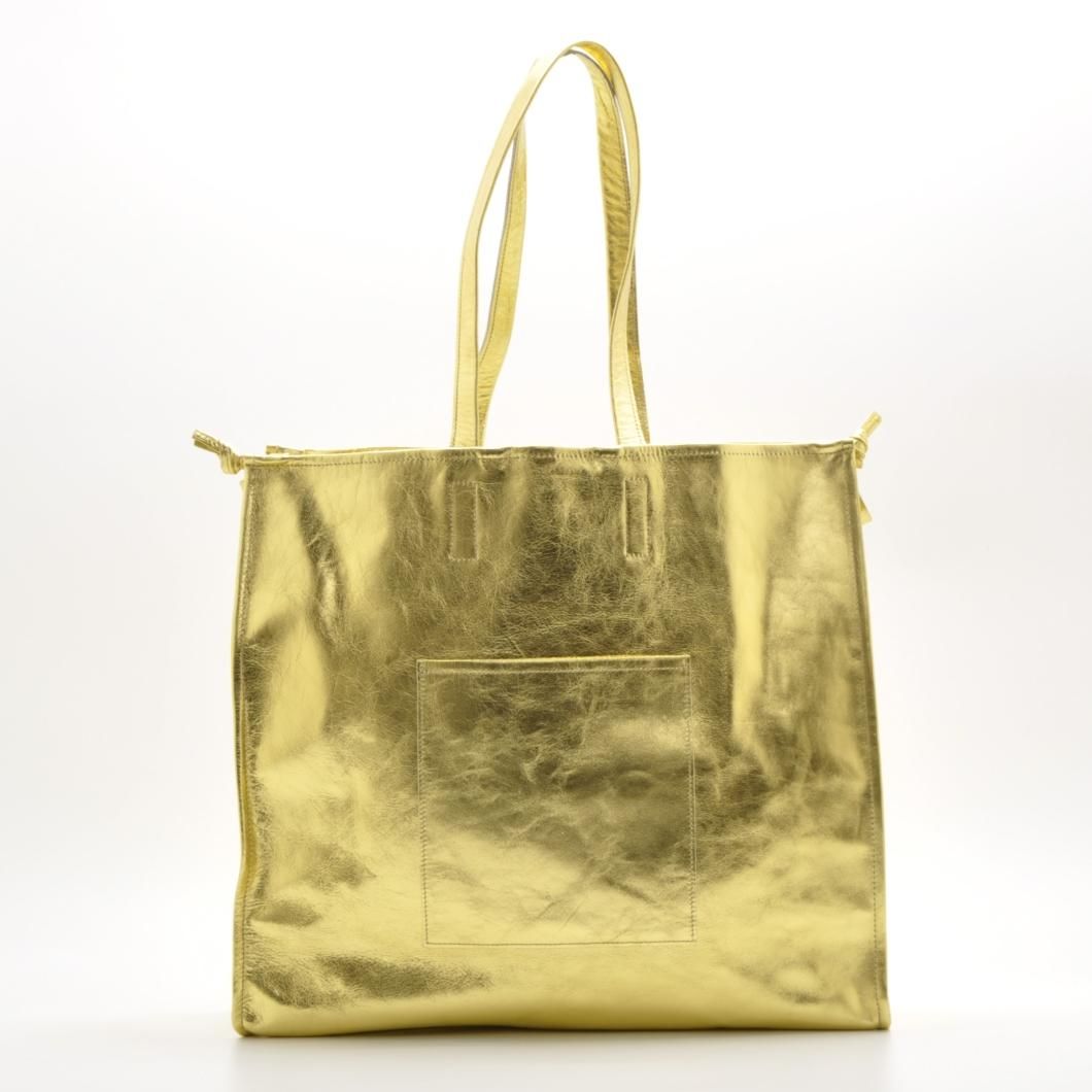 新品　レザートートバッグ ゴールド金具付き M.LEATHER SQUEEZE BIG TOTE - blancle online store