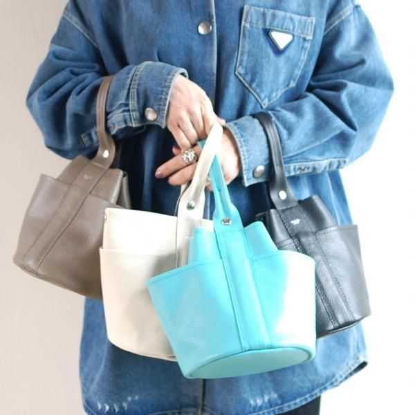S.LEATHER ONE HANDLE TUBE BAG