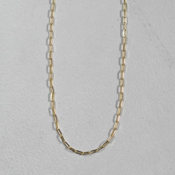 LONG OVAL 4SIDED CUT NECKLACE GOLD