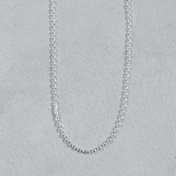 SHORT OVAL 4SIDED CUT NECKLACE SILVER