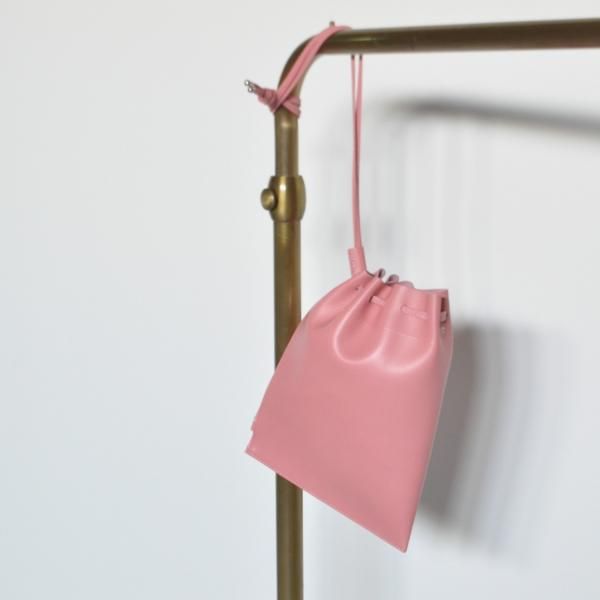 OILED SMOOTH LEATHER ZIP DRAWSTRING M