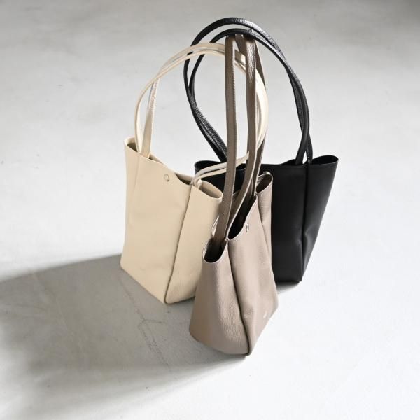 S.LEATHER RECTANGLE TOTE S