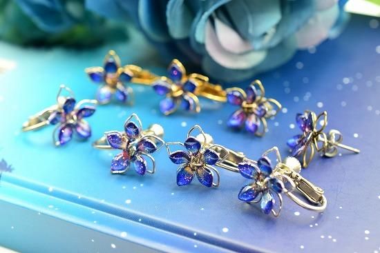 はちみつ銀行 宇宙花イヤリング ピアス 品番769 770 子猫堂 はちみつ銀行 宇宙花イヤリング ピアス 品番769 770 子猫堂
