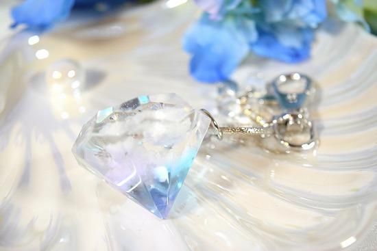Aqua Blue 雪降りの宝石バッグチャーム 淡空色 品番95 子猫堂 Aqua Blue 雪降りの宝石バッグチャーム 淡空色 品番95 子猫堂