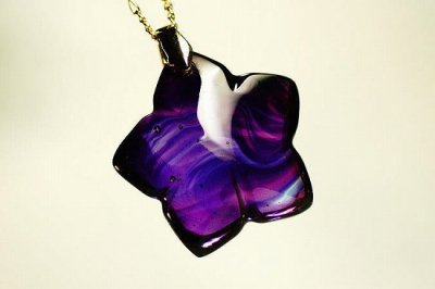 【La forme】「夕紫に染まる頃」ガラスネックレス（作品ID：3539）受注制作オーダー品