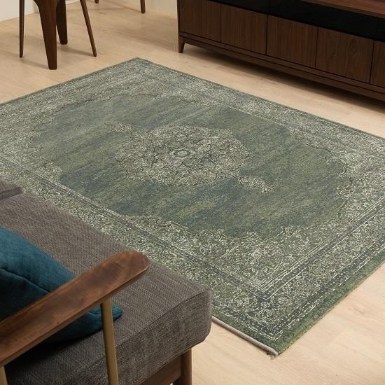 【Vintage】110×75cm　ダブルノット　ヴィンテージメダリオンラグ Vintage】110×75cm ダブルノット ヴィンテージメダリオンラグ