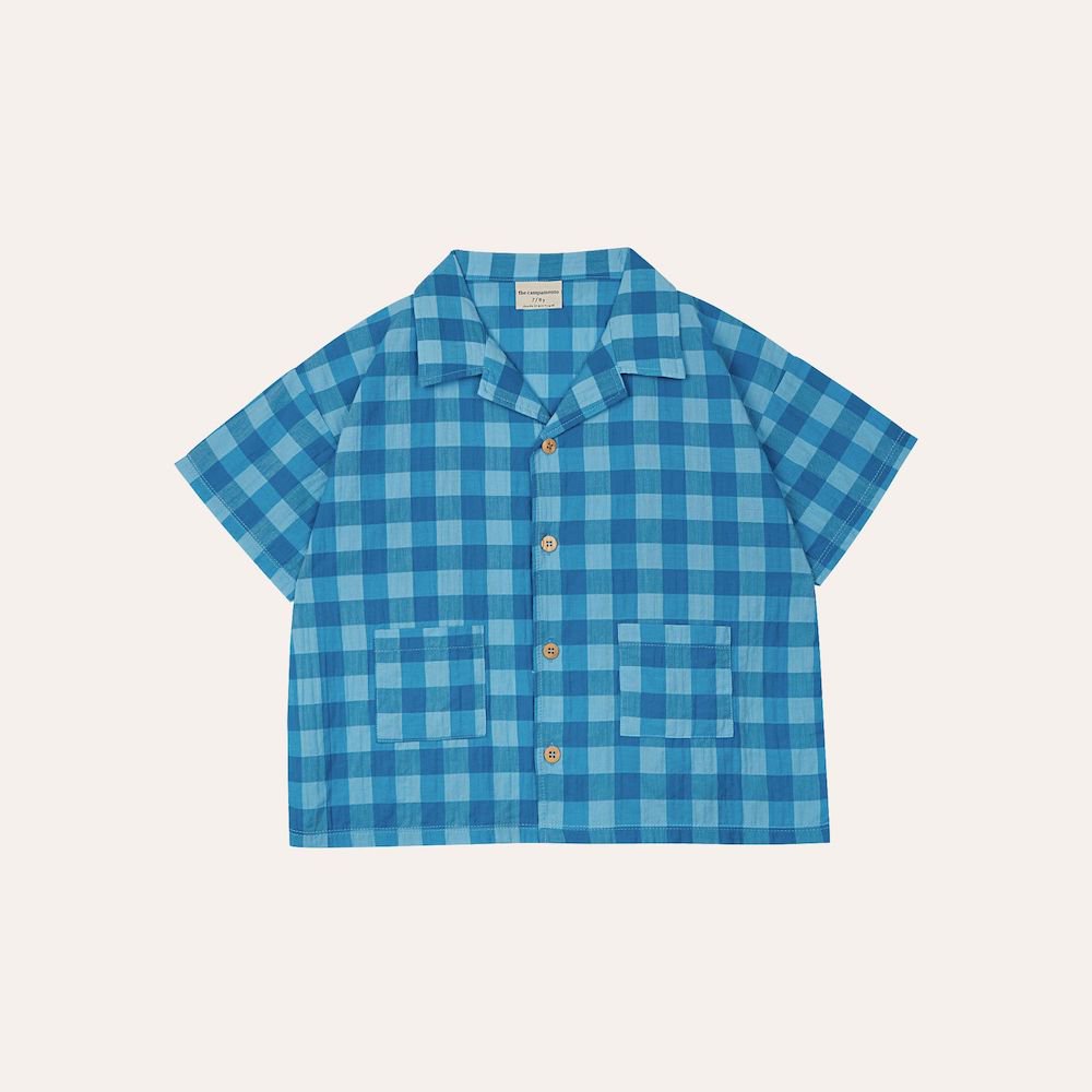 <img class='new_mark_img1' src='https://img.shop-pro.jp/img/new/icons10.gif' style='border:none;display:inline;margin:0px;padding:0px;width:auto;' />the campamento Blue Checked Shirtの商品画像