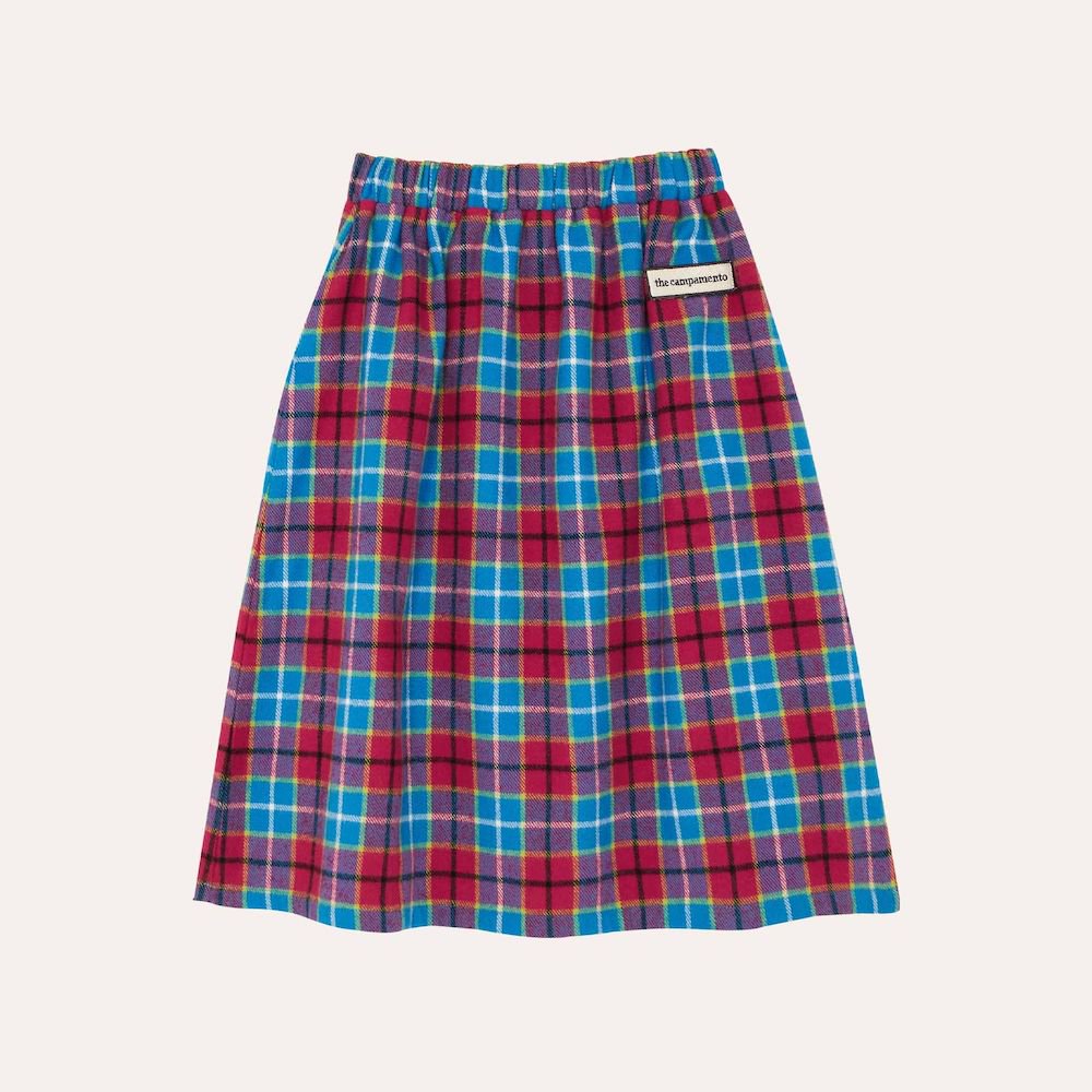 <img class='new_mark_img1' src='https://img.shop-pro.jp/img/new/icons22.gif' style='border:none;display:inline;margin:0px;padding:0px;width:auto;' />the campamento Red & Blue Checked Skirtの商品画像