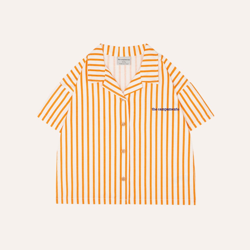 <img class='new_mark_img1' src='https://img.shop-pro.jp/img/new/icons10.gif' style='border:none;display:inline;margin:0px;padding:0px;width:auto;' />the campamento Orange Stripes Kids Shirtξʲ