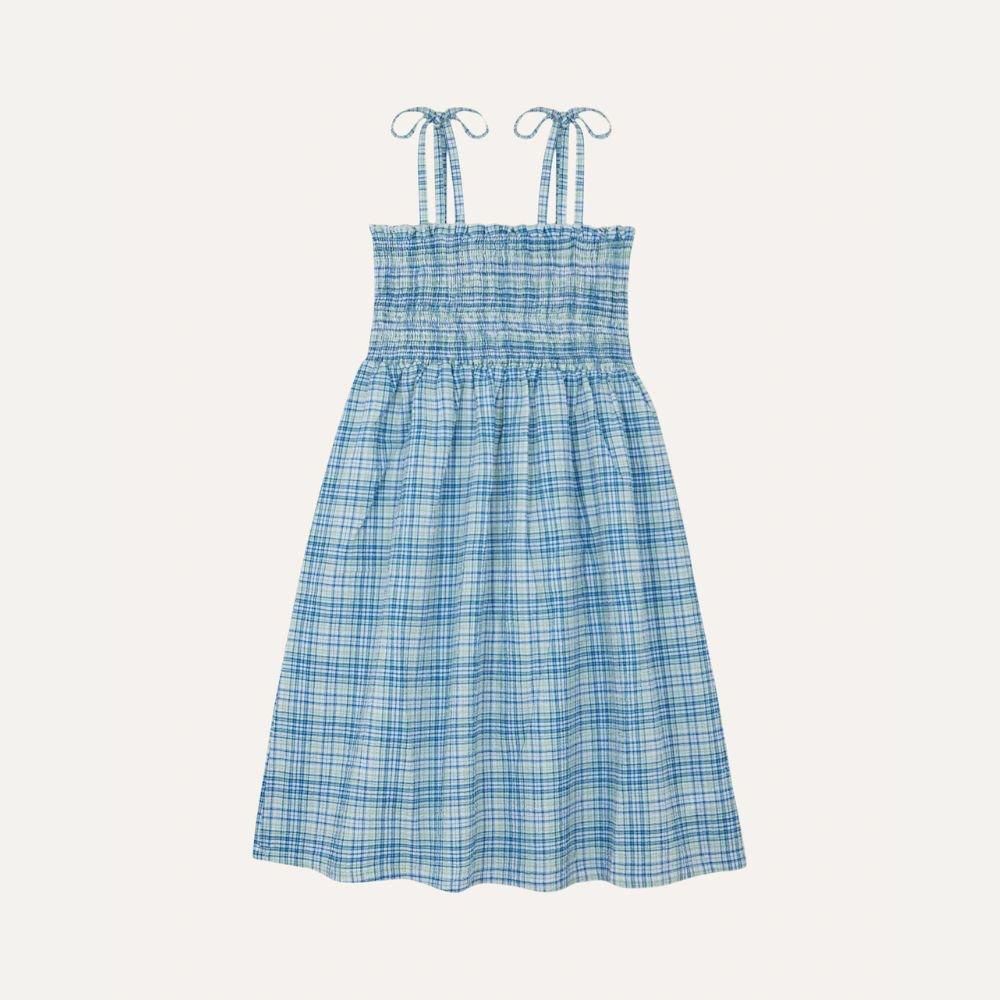 <img class='new_mark_img1' src='https://img.shop-pro.jp/img/new/icons10.gif' style='border:none;display:inline;margin:0px;padding:0px;width:auto;' />the campamento Blue Checked Kids Dressの商品画像