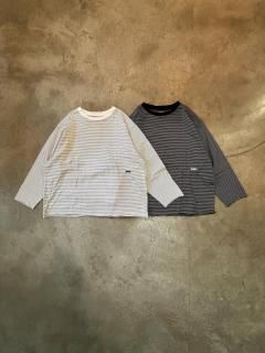 WAX   Pin stripe cut off long tee   WX-0481
