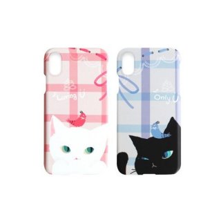 Happymori iPhone XS / X Cat Couple Bar ブラック