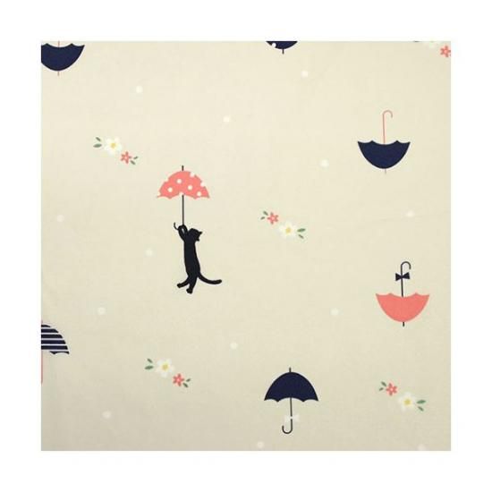 三国 MKN 60cm耐風ジャンプ傘 アンブレラCAT ベージュ S1114415 丈夫