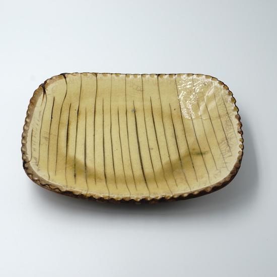 山田洋次 スリップウェア 長角皿 B - moyi store 山田洋次 スリップウェア 長角皿 B - moyi store