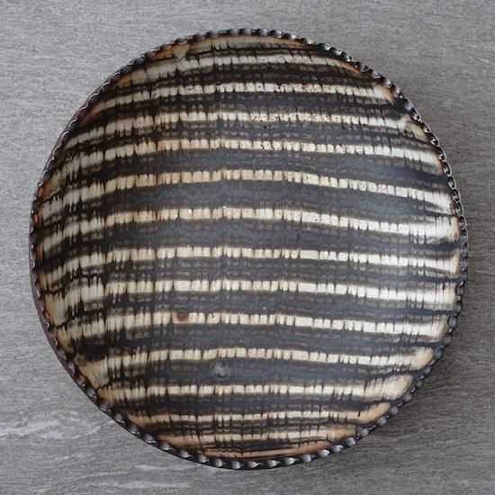 つくも窯・十場天伸 スリップウェア ボウル大皿 / 直径29cm 民藝 民芸