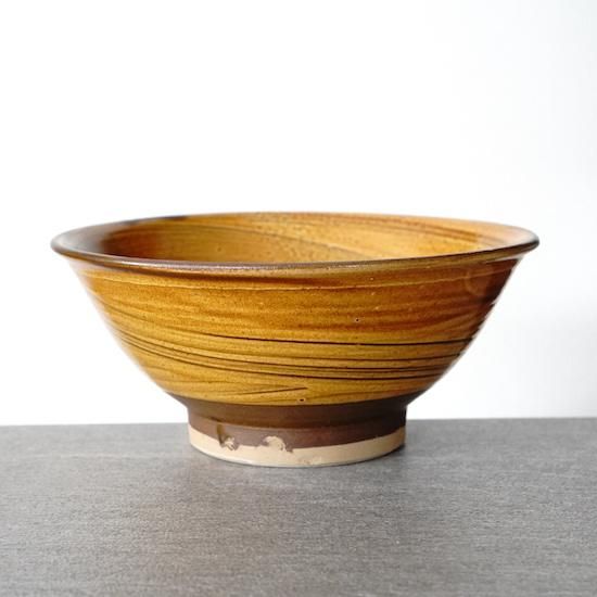 小鹿田焼　高さ約40cm 小鹿田焼 - 6寸丼 藁引き（内外）/飴 - moyi store