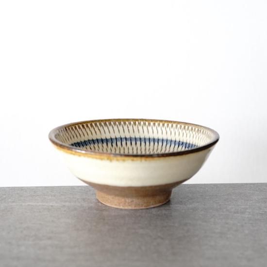 内原野焼き　もくせい窯　鉢 丹泉窯】足付小鉢/黒マット/（径 12.5cm） | 【丹波のイロドリ