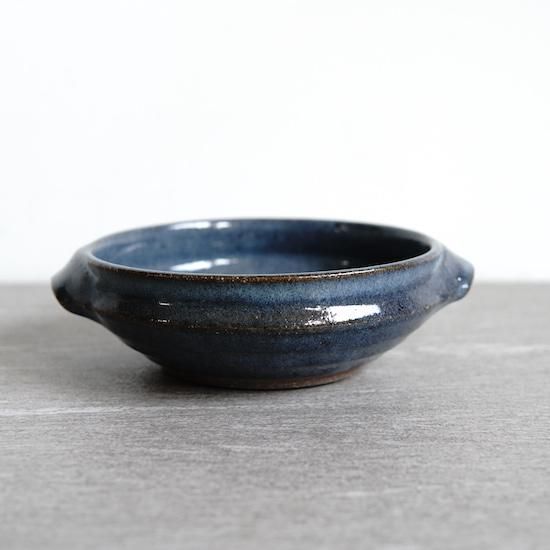 小代瑞穂窯 / 福田るい　耳付き鉢／4寸皿 縦しのぎ　セット 小代瑞穂窯 福田るいの器 （小代焼・民藝）