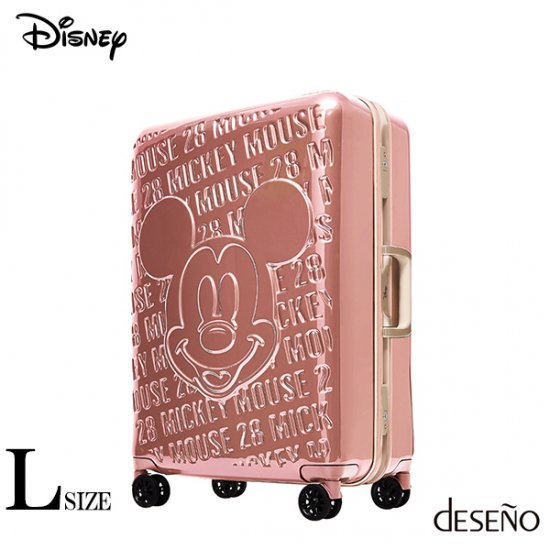 ディズニー Disney ミッキー Mickey Deseno スーツケース アルミフレーム Lサイズ ピンク