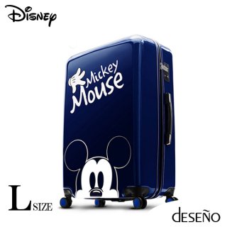 ディズニー【DISNEY】 ミッキー【MICKEY】 DESENO スーツケース ジッパー Lサイズ 青