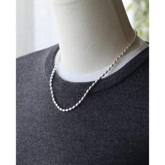 シルバー925 オーバルボールチェーンネックレス －完成品ー